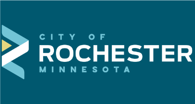 The City of Rochester 3 color horizonal logo.