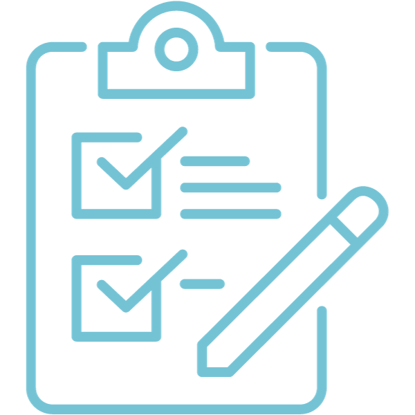 an icon depicting a survey with two checked boxes