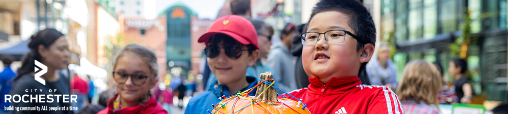 image of children holding project