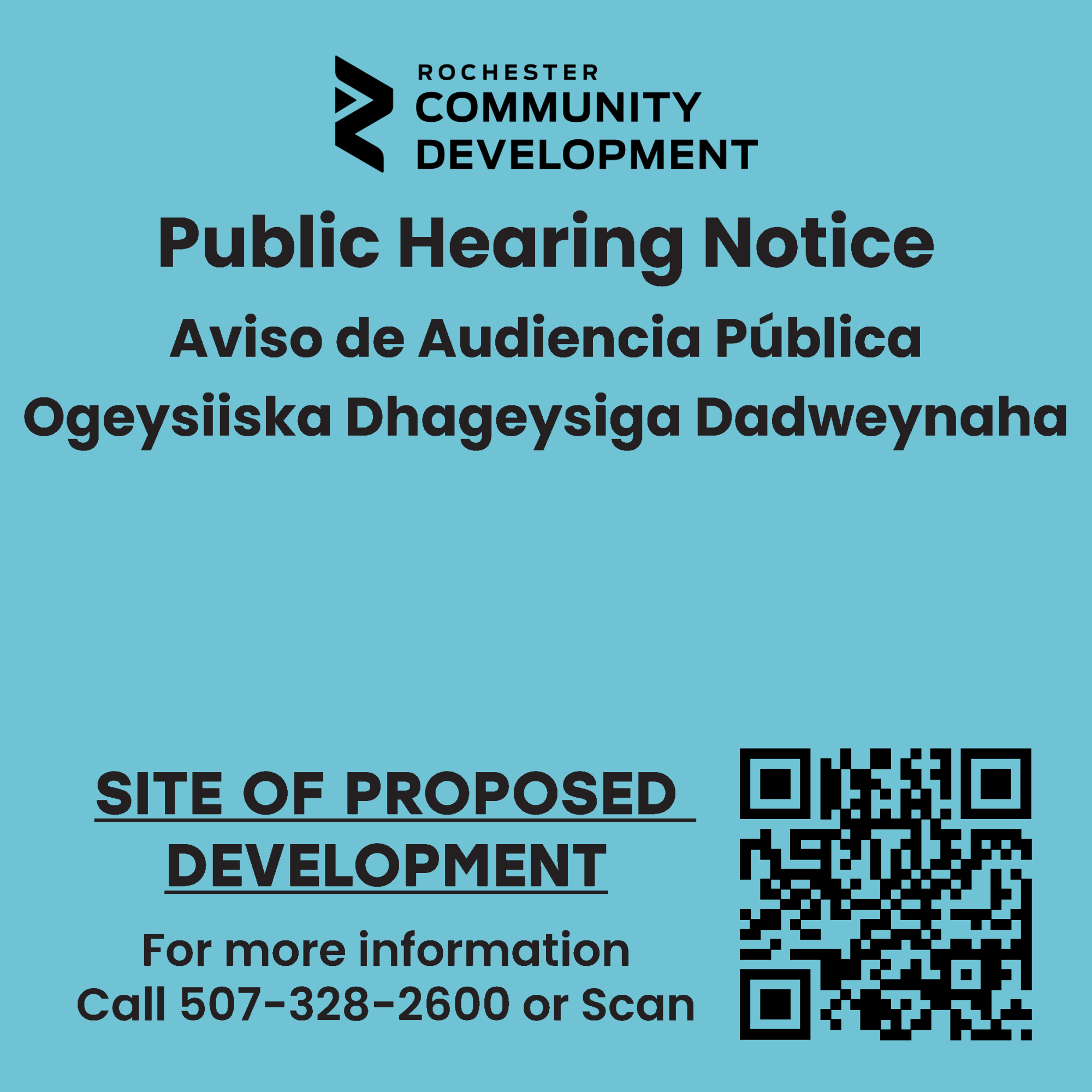 24x24 Notice of Public Hearing sign blue