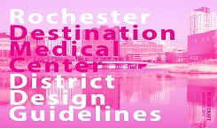 DMC District Design Guildines text over a Rochester image.